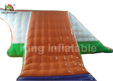 Customized 9 * 7.5 m Inflatable Diving Tower With Slide Water Toy For Water Park