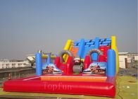 বাধা বহু পুল সঙ্গে লাল Multifunctional Inflatable জল স্লাইড