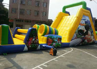 0.55 মিমি পিভিসি Tarpaulin সঙ্গে হলুদ প্রাপ্তবয়স্ক Inflatable Obstacle কোর্স