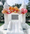 বিয়ের প্যাস্টেল গোলাপী inflatable bouncy জাম্প কাসল বল গর্ত মিনি হোয়াইট বাউন্স হাউস