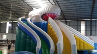 বাথরুম স্লাইড সঙ্গে inflatable বড় পুল ওয়াটার পার্ক inflatable ওয়াটার পার্ক