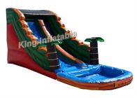 উজ্জ্বল Inflatable জাম্পিং স্লাইড, পিভিসি Tarpaulin সঙ্গে ক্রান্তীয় 18 ফুট জল স্লাইড