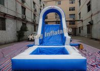শিশুদের জন্য নীল পরিবার ডাবল সেলাই Inflatable জল স্লাইড