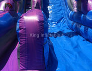 সামনের জন্য পুল 30 ফুট বেগুনি সঙ্গে ডুয়েল লেন 0.6 মিমি পিভিসি Inflatable জল স্লাইড