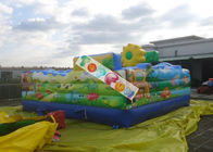 বাণিজ্যিক Inflatable বিনোদন পার্ক / চিড়িয়াখানায় জাম্পিং ক্যাসেল 7x7m 0.55 মিমি পিভিসি Tarpaulin