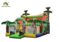 ডাবল লেন সঙ্গে কার্টুন মুদ্রণ কিডস চিত্তবিনোদন Inflatable জাম্পিং কাসল