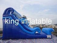 0.55 মিমি পিভিসি Tarpaulin Inflatable শুকনো স্লাইড নীল / হোয়াইট স্লাইড বিনোদন জন্য সংযুক্ত