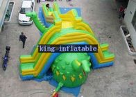 খালেদা সবুজ / হলুদ ডাইনোসর Inflatable পিভিসি Tarpaulin শুকনো স্লাইড কাস্টমাইজড Multifun