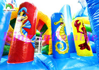 0.55 মিমি পিভিসি Tarpaulin মাল্টিপ্লেল স্লাইড এবং সাগর প্রাণী সঙ্গে Inflatable জাম্পিং কাসল