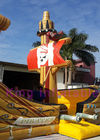 কার্টুন সঙ্গে বহিরঙ্গন সিই ব্রাউন Inflatable পাইরেট নৌকা শুকনো স্লাইড জলরোধী প্লেট পিভিসি