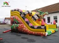 কিডস জন্য বাণিজ্যিক পিভিসি Tarpaulin ডাইনোসর Inflatable শুকনো স্লাইড ডিজিটাল মুদ্রণ