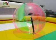 টেকসই 1.0 মিমি পিভিসি Inflatable জল বল বড় স্বচ্ছ multicolored স্ট্রিপ
