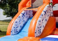 অরেঞ্জ Inflatable Bouncee হাউস কম্বো স্লাইড উজ্জ্বল টিউলিপ পিভিসি পিছন কামরা খেলার মাঠ