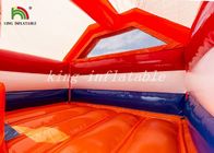 অরেঞ্জ Inflatable Bouncee হাউস কম্বো স্লাইড উজ্জ্বল টিউলিপ পিভিসি পিছন কামরা খেলার মাঠ