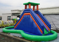 পুল পিভিসি Tarpaulin উপাদান জল পার্ক স্লাইড মধ্যে ডবল inflatable জল স্লাইড