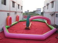 0.6 মিমি পিভিসি Inflatable স্পোর্টস গেমস, Tarpaulin Racetrack খেলার মাঠ গোলাপী সবুজ