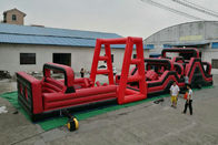 20m*4m লাল রঙ চলমান Inflatable জল বাধা কোর্স ভাড়া