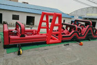 20m*4m লাল রঙ চলমান Inflatable জল বাধা কোর্স ভাড়া