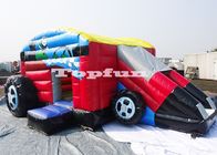 কিডস পিভিসি Tarpaulin কার আকৃতি Inflatable জাম্পিং কাসল গাড়ী হাউস
