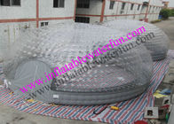 দুই 8 মি একসঙ্গে inflatable বুদ্বুদ তাঁবু, ইভেন্ট পরিষ্কার গ্রে পিভিসি গম্বুজ তাঁবু