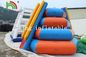 PVC Tarpaulin Inflatable Floating Island Climbing Tower Slide For Water Park