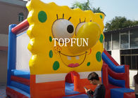 হলুদ 0.55 মিমি পিভিসি Tarpaulin Spongebob সিই সঙ্গে Inflatable জাম্পিং কাসল