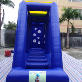 নীল পিভিসি Tarpaulin Inflatable টানেল Obstacle কোর্স Basketball শুটিং খেলা খেলা