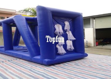 নীল পিভিসি Tarpaulin Inflatable টানেল Obstacle কোর্স Basketball শুটিং খেলা খেলা
