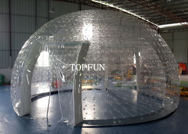 পরিষ্কার পিভিসি ডাবল লেয়ার Inflatable বুদ্বুদ তাঁবু 8 মি ব্যাসার্ধ প্রদর্শনী