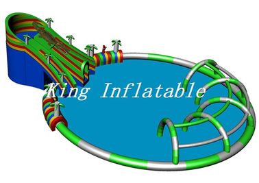 কুমির স্লাইড সঙ্গে বহিরঙ্গন দৈত্য Inflatable জল পার্ক 30 মি ব্যাসার কনস্ট্যান্ট ব্লোয়ার