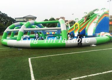 কুমির স্লাইড সঙ্গে বহিরঙ্গন দৈত্য Inflatable জল পার্ক 30 মি ব্যাসার কনস্ট্যান্ট ব্লোয়ার
