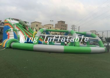 কুমির স্লাইড সঙ্গে বহিরঙ্গন দৈত্য Inflatable জল পার্ক 30 মি ব্যাসার কনস্ট্যান্ট ব্লোয়ার