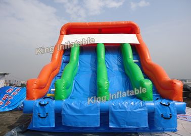 6 * 6 মি কিডস আউটডোর খেলার মাঠ জন্য ডাবল লেন Inflatable জল স্লাইড প্রেম