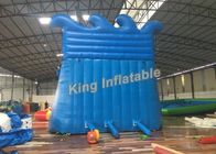 নীল হাঙ্গর Inflatable জল পার্ক ওয়াটারপ্রুফ Inflatable সুইমিং পুল 8 মি × এক্স 6 মি