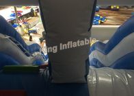 চার লেন ব্লু inflatable জল স্লাইড বয়স্ক / কিডস সুইমিং পুল জল স্লাইড