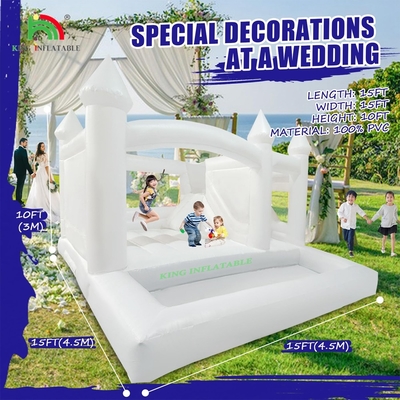 বাচ্চাদের ঝাঁপানো স্লাইড সাদা inflatable বিবাহের বল পিট পুল সঙ্গে ঝাঁপানো ঘর