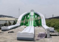 দৈত্য সবুজ উত্তেজনাপূর্ণ Trippo Inflatable জল স্লাইড প্রাপ্তবয়স্কদের জন্য 3 লেন সঙ্গে