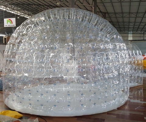 সজ্জিত inflatable 10ft ব্যাসার্ধ খালি তুষার বেলুন স্বচ্ছ বুদবুদ তাঁবু