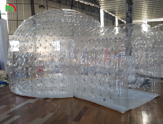 সজ্জিত inflatable 10ft ব্যাসার্ধ খালি তুষার বেলুন স্বচ্ছ বুদবুদ তাঁবু