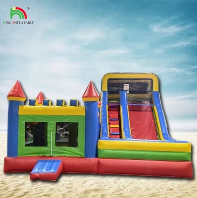 জল স্লাইড সঙ্গে পাইকারি inflatable কাসল শুকনো এবং ভিজা কম্বো কাস্টম inflatable বাউন্স হাউস