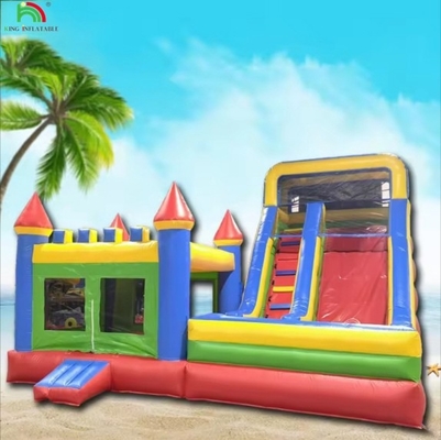 জল স্লাইড সঙ্গে পাইকারি inflatable কাসল শুকনো এবং ভিজা কম্বো কাস্টম inflatable বাউন্স হাউস