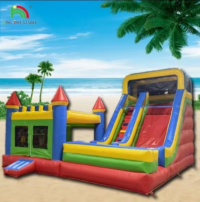 জল স্লাইড সঙ্গে পাইকারি inflatable কাসল শুকনো এবং ভিজা কম্বো কাস্টম inflatable বাউন্স হাউস