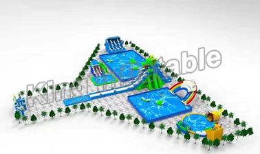 কাস্টমাইজড বহিরঙ্গন বহিরঙ্গন inflatable জল পার্ক / Inflatable পুল স্লাইড