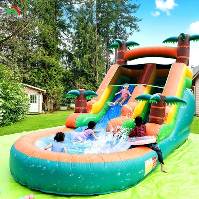 বাণিজ্যিক শুকনো এবং ভিজা জল স্লাইড inflatable গ্রীষ্মমন্ডলীয় Fiesta ব্রীজ কিডস পুল সঙ্গে inflatable জল স্লাইড