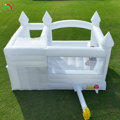 বাণিজ্যিক সাদা inflatable ঝাঁকুনি কাসল হাউস বাচ্চাদের জল স্লাইড সঙ্গে বল গর্ত