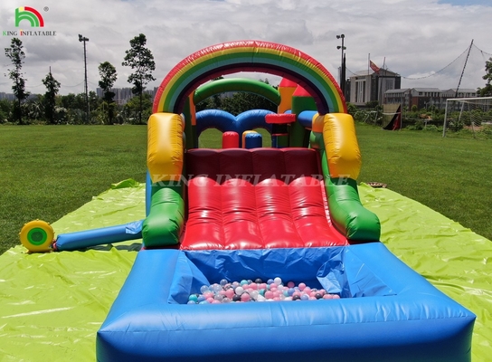 বাচ্চাদের আউটডোর পার্টি inflatable বাধা ঝাঁকুনি ঘর স্লাইড সঙ্গে, বল গর্ত, আরোহণ, বাধা, ব্লাভার