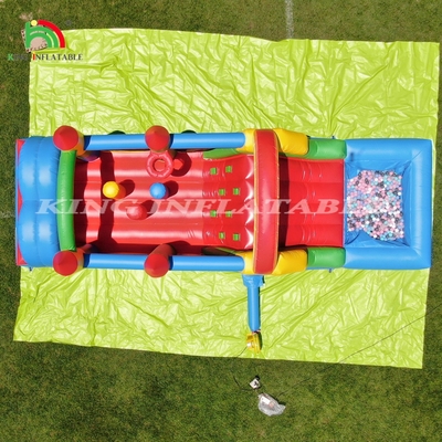বাচ্চাদের আউটডোর পার্টি inflatable বাধা ঝাঁকুনি ঘর স্লাইড সঙ্গে, বল গর্ত, আরোহণ, বাধা, ব্লাভার