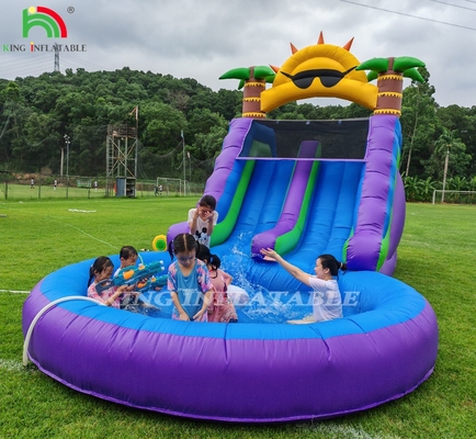 ডাবল লেন ইনফ্ল্যাটেবল ওয়াটার স্লাইড সমন্বয় পুল বাধা সঙ্গে আরোহণের জন্য ইনফ্ল্যাটেবল পুল স্লাইড