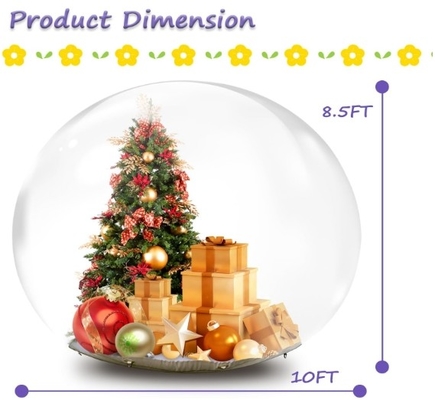 10FT Inflatable Snow Globe 0.5mm পিভিসি ক্রিসমাস সজ্জা বিশাল স্বচ্ছ inflatable বুদ্বুদ Igloo তাঁবু