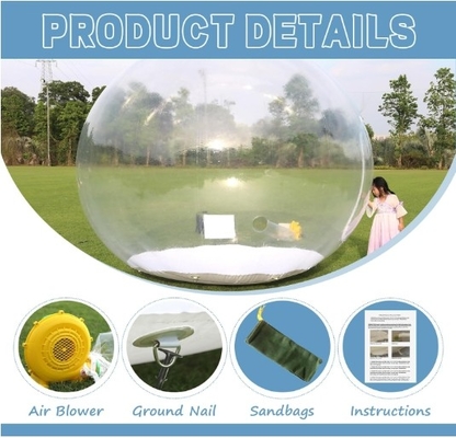 10FT Inflatable Snow Globe 0.5mm পিভিসি ক্রিসমাস সজ্জা বিশাল স্বচ্ছ inflatable বুদ্বুদ Igloo তাঁবু
